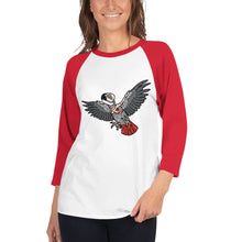 Load image into Gallery viewer, Macabre...ish Zombie Parrot 3/4 sleeve raglan shirt
